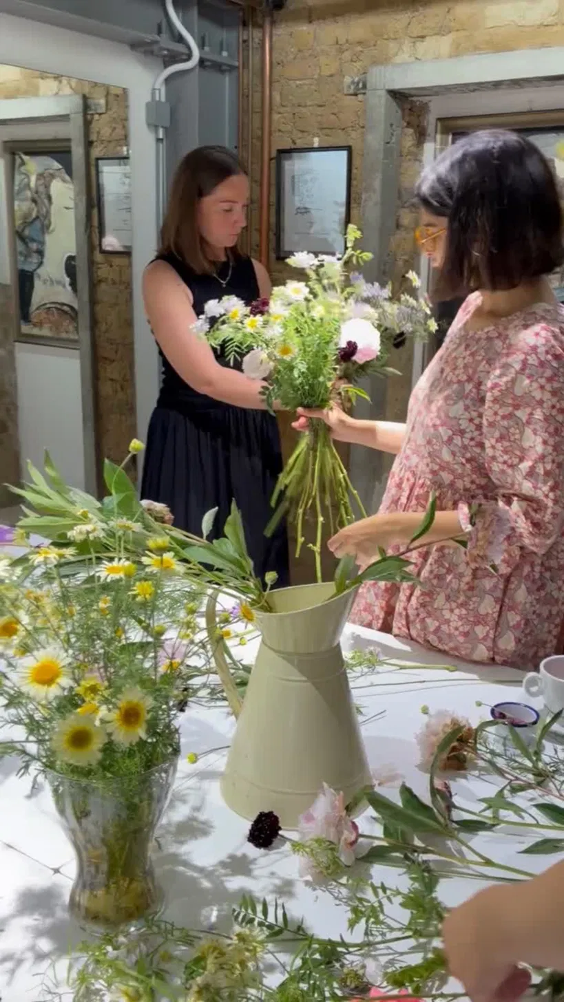 Sharing a hand-tied solstice bouquet