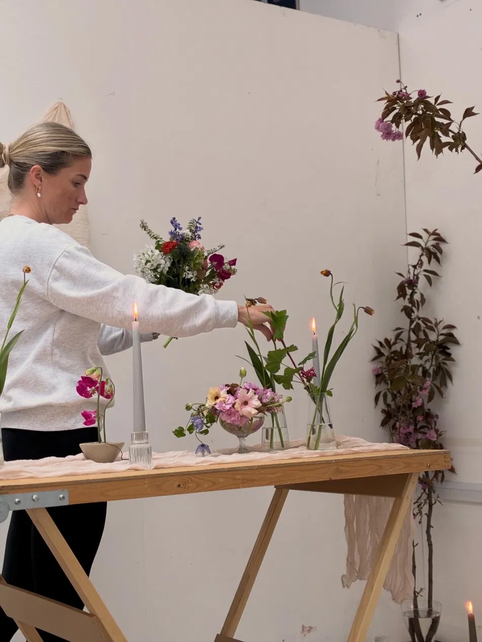 Creating a tablescape with seasonal flowers